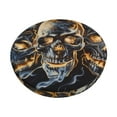 thumbnail image 1 of Goofa Fiery Skull Trio Printed Stool Covers Round, Waterproof Round Bar Stool Covers Anti-Slip Round Bar Stool Seat Cover with Elastic Bands Durable-13 inch, 1 of 7