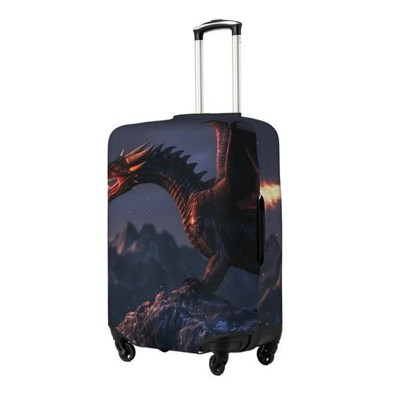 Goofa Fire Breathing Dragon Twilight Pattern Luggage Covers For Suitcase,Suitcase Cover Protector Fit 18-32 Inch Luggage-Small