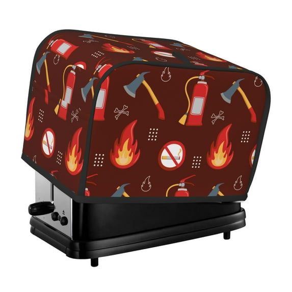 Goofa Fire Extinguisher Print Toaster Cover 2 Slice, Two Slice Bread Machine Cover Quilted Toaster Covers Bread Maker Cover Kitchen Appliance Cover