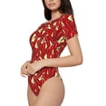 thumbnail image 1 of Goofa Fire Extinguisher Printed Women Rash Guard Short Sleeve,Tummy control Swimsuit Surfing Swimsuit Bathing Suit One Piece Swimsuit UPF 50-Medium, 1 of 9