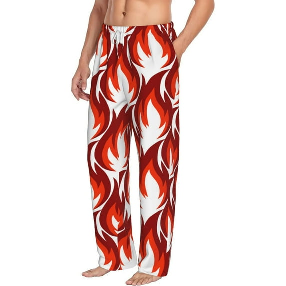 Goofa Fire Symbols Printed Soft Pajama Pants for Men, Wide Leg Comfy Casual Lounge Yoga Pants-Medium