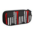 thumbnail image 1 of Goofa Firefighters USA Flag Pattern Big Capacity Pencil Pen Case Office College Large Storage High Capacity Bag Pouch Holder Box Organizer, 1 of 9