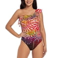 thumbnail image 1 of Goofa Fireworks Pattern Women's One Piece Swimsuits Tummy Control Bathing Suits Asymmetric One Shoulder Swimwear-X-Large, 1 of 6
