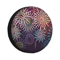 thumbnail image 1 of Goofa Fireworks2 Pattern Universal Tire Cover for Jeep, SUV, Truck, and Trailer – Waterproof, UV-Resistant,Easy to Install, Fits 14"-17" Tires-16 inch, 1 of 6
