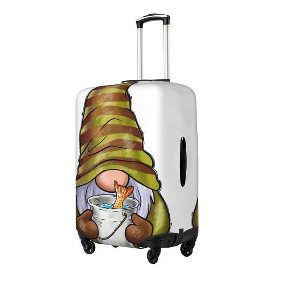 Goofa Fishing Gnome Fisherman Pattern Luggage Covers For Suitcase,Suitcase Cover Protector Fit 18-32 Inch Luggage-X-Large