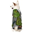 Goofa Fishing Gnome Pattern Small Dog Sweater Hoodies Pet Grey Hooded