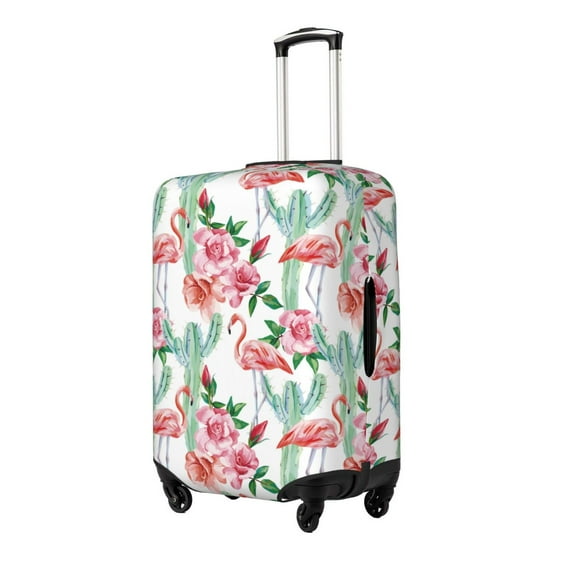 Goofa Flamingo Flower Pattern Luggage Covers For Suitcase,Suitcase Cover Protector Fit 18-32 Inch Luggage-Medium