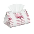 thumbnail image 1 of Goofa Flamingo Pattern Triangle Square Tissue Box Cover, Modern PVC Leathe Facial Paper Holder,Decorative Holder/Organizer for Bathroom Vanity Countertop, 1 of 9