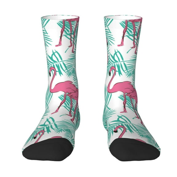 Goofa Flamingo Printed Men's Crew Socks, Soft Durable Breathable Moisture-Wicking with Odor Control Cotton socks