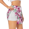 thumbnail image 1 of Goofa Flamingo Printed Women 2 in 1 Running Shorts,Quick Dry Athletic Workout Shorts,High Waisted Athletic Shorts with Liner Pockets-XX-Large, 1 of 9
