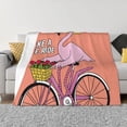 thumbnail image 1 of Goofa Flamingo Riding a Bicycle Pattern Fleece Throw Blanket for Couch, Soft Checkered Flannel Blanket for Sofa, Warm Cozy Decorative Blanket Fall Decor Gift-80"x60", 1 of 6