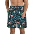 thumbnail image 1 of Goofa Flamingos And Birds Printed Mens Swim Trunks Summer Quick Dry Short Beach Swimwear Bathing Suits-3X-Large, 1 of 9