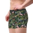 thumbnail image 1 of Goofa Flamingos And Palm Leaves Printed Men's Boxer Briefs Underwear, Moisture-Wicking Underwear, Trunk,Soft and Breathable Cotton Underwear-Small, 1 of 9
