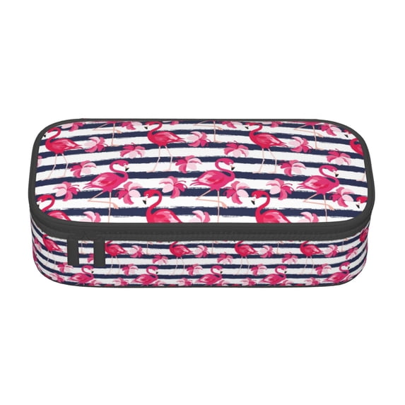 Goofa Flamingos Pattern Pencil Case, Multi- Slot Pencil Pouch, Portable Pencil Bag, Pen Case for& Office