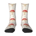 thumbnail image 1 of Goofa Flat Mushrooms Printed Men's Crew Socks, Soft Durable Breathable Moisture-Wicking with Odor Control Cotton socks, 1 of 9