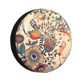 thumbnail image 1 of Goofa Floral With Birds And Fantasy Flowers Pattern Universal Tire Cover for Jeep, SUV, Truck, and Trailer – Waterproof, UV-Resistant,Easy to Install, Fits 14"-17" Tires-15 inch, 1 of 6
