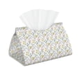 thumbnail image 1 of Goofa Floral Pattern Triangle Square Tissue Box Cover, Modern PVC Leathe Facial Paper Holder,Decorative Holder/Organizer for Bathroom Vanity Countertop, 1 of 9