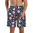 thumbnail image 1 of Goofa Floral Rabbit Printed Mens Swim Trunks Summer Quick Dry Short Beach Swimwear Bathing Suits-X-Large, 1 of 9