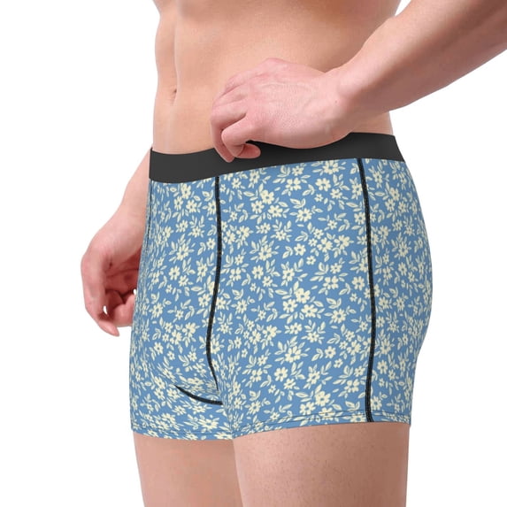 Goofa Floral Retro Style Printed Men's Boxer Briefs Underwear, Moisture-Wicking Underwear, Trunk,Soft and Breathable Cotton Underwear-Medium