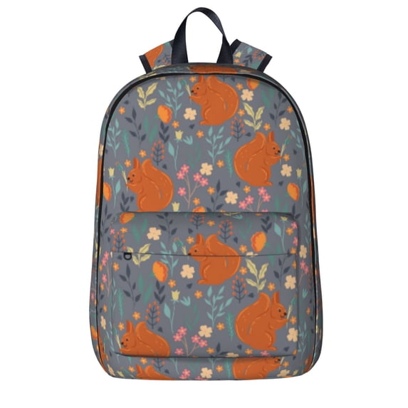 Goofa Floral Squirrel Printed Backpack,Laptop Backpack,Durable Anti-Theft Travel Work Backpack,Water-resistant Backpack
