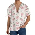thumbnail image 1 of Goofa Floral Strawberr Printed Men's Casual Short-sleeved Shirt,Lightweight Breathable Button-down,Summer Casual men's top,Versatile Fashion shirt-Medium, 1 of 7