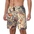 thumbnail image 1 of Goofa Floral With Birds And Fantasy Flowers Printed Men's Swim Trunks Board Shorts Quick Dry Mens Swimming Trunks with Compression Liner,Breathable Fit Hawaii Beach Shorts-XX-Large, 1 of 9