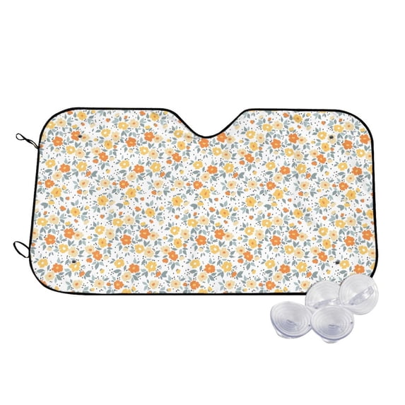 Goofa Floral1 Printed Car Windshield Sunshade,Foldable Reflective Sun Visor,UV Protection Heat Blocker Sunshade,Car Cooling Accessory-Medium