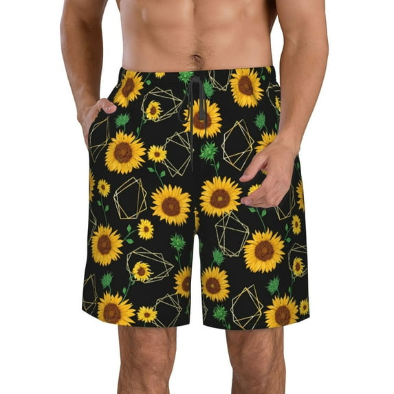 Goofa Flower (2) Printed Mens Swim Trunks Summer Quick Dry Short Beach Swimwear Bathing Suits-3X-Large