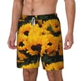 thumbnail image 1 of Goofa Flower Bush Sunflower Printed Men's Swim Trunks Board Shorts Quick Dry Mens Swimming Trunks with Compression Liner,Breathable Fit Hawaii Beach Shorts-Small, 1 of 9