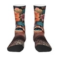 thumbnail image 1 of Goofa Flower Crown Cat Printed Men's Crew Socks, Soft Durable Breathable Moisture-Wicking with Odor Control Cotton socks, 1 of 9