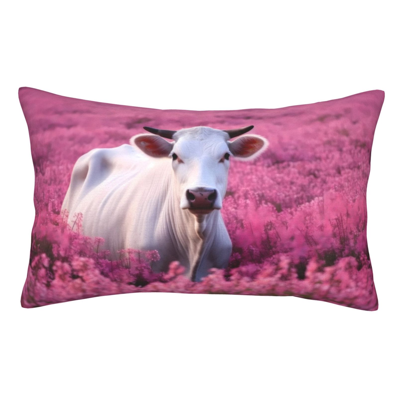 Goofa Flower Field Cow Print Plush Throw Pillow Case Soft Velvet With goofa-flower-field-cow-print-plush-throw-pillow-case-soft-velvet-with