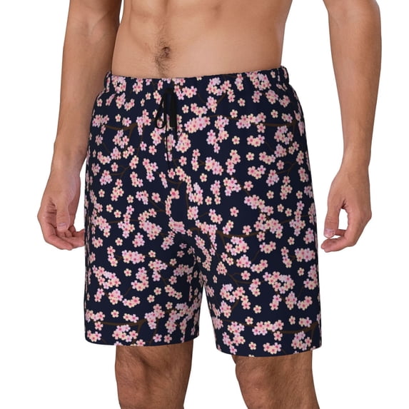 Goofa Flower Printed Men's Swim Trunks Board Shorts Quick Dry Mens Swimming Trunks with Compression Liner,Breathable Fit Hawaii Beach Shorts-3X-Large