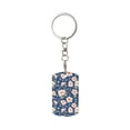 thumbnail image 1 of Goofa Flower Printed Rectangular Metal Keychain Bag Charm Floral Charm for Purse Keys Metal Keyring Gift for Women Accessories, 1 of 7