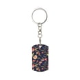 thumbnail image 1 of Goofa Flower Printed Rectangular Metal Keychain Bag Charm Floral Charm for Purse Keys Metal Keyring Gift for Women Accessories, 1 of 7
