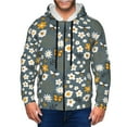 thumbnail image 1 of Goofa Flowers and Bee Pattern Mens Full-zip Hoodie, Zip-up Pullover Hooded Sweatshirt, Kangaroo Pocket Hoodie Ideal for Daily Wear, Travel, and Home-Medium, 1 of 5