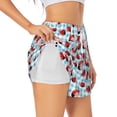 thumbnail image 1 of Goofa Flowers and Lady Bugs Printed Women 2 in 1 Running Shorts,Quick Dry Athletic Workout Shorts,High Waisted Athletic Shorts with Liner Pockets-Small, 1 of 9