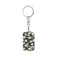 thumbnail image 1 of Goofa Flowers Printed Rectangular Metal Keychain Bag Charm Floral Charm for Purse Keys Metal Keyring Gift for Women Accessories, 1 of 7