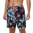 thumbnail image 1 of Goofa Flowers ad Butterflies Printed Men's Swim Trunks Board Shorts Quick Dry Mens Swimming Trunks with Compression Liner,Breathable Fit Hawaii Beach Shorts-XX-Large, 1 of 9