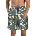 thumbnail image 1 of Goofa Flowers and Bee Printed Mens Swim Trunks Summer Quick Dry Short Beach Swimwear Bathing Suits-XX-Large, 1 of 9