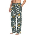 thumbnail image 1 of Goofa Flowers and Bee Printed Soft Pajama Pants for Men, Wide Leg Comfy Casual Lounge Yoga Pants-, 1 of 9