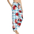 thumbnail image 1 of Goofa Flowers and Lady Bugs Printed Soft Pajama Pants for Women, Wide Leg Comfy Casual Lounge Yoga Pants-Large, 1 of 9