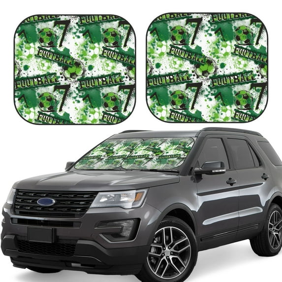 Goofa Football 7 Pattern 2 Piece Car Windshield Sun Shade Foldable | Front Windshield Shade for Sun, Heat and UV Rays | Sunshade for Car Front Window-