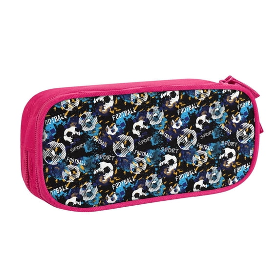 Goofa Football Pattern Big Capacity Pencil Pen Case Office College Large Storage High Capacity Bag Pouch Holder Box Organizer
