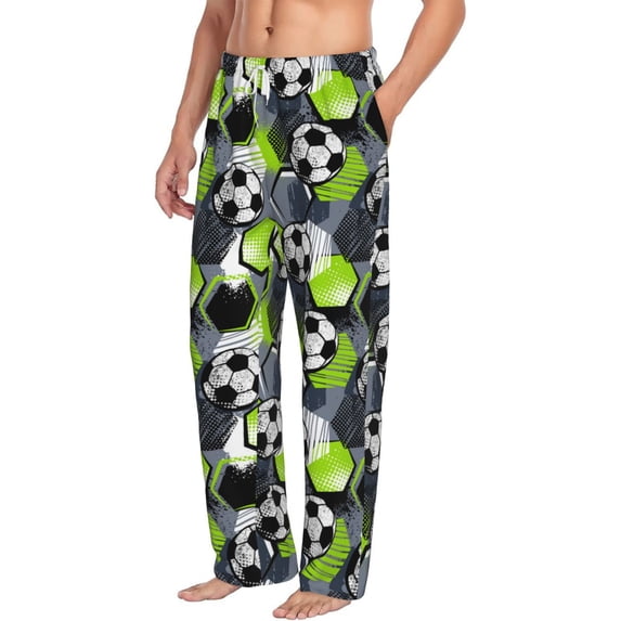 Goofa Football Printed Soft Pajama Pants for Men, Wide Leg Comfy Casual Lounge Yoga Pants-XX-Large
