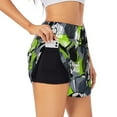 thumbnail image 1 of Goofa Football Printed Women 2 in 1 Running Shorts,Quick Dry Athletic Workout Shorts,High Waisted Athletic Shorts with Liner Pockets-Small, 1 of 9