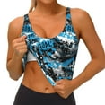 thumbnail image 1 of Goofa Football Time Printed Sports Bras for Women, High Impact Running Bra Workout Crop Tank Tops Longline Sports Bra Push up-XX-Large, 1 of 9