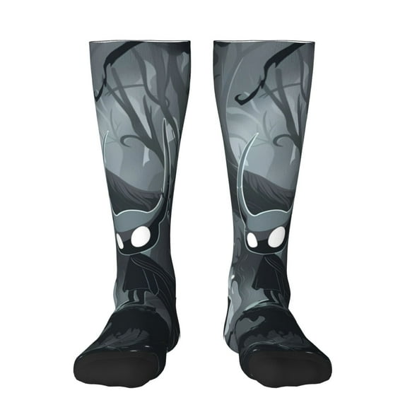 Goofa Forest Black Ghost Warrior Pattern Adult Stockings, Color-Block Knee High Socks, Comfortable and Breathable, Soft and Stretchable, Sports, and Decoration