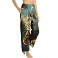 thumbnail image 1 of Goofa Forest Maple Leaf Husky Printed Soft Pajama Pants for Women, Wide Leg Comfy Casual Lounge Yoga Pants-X-Large, 1 of 9
