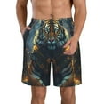 thumbnail image 1 of Goofa Forest Meditating Tiger Printed Mens Swim Trunks Summer Quick Dry Short Beach Swimwear Bathing Suits-Small, 1 of 9