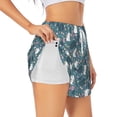 thumbnail image 1 of Goofa Forest Rabbit Printed Women 2 in 1 Running Shorts,Quick Dry Athletic Workout Shorts,High Waisted Athletic Shorts with Liner Pockets-Large, 1 of 9